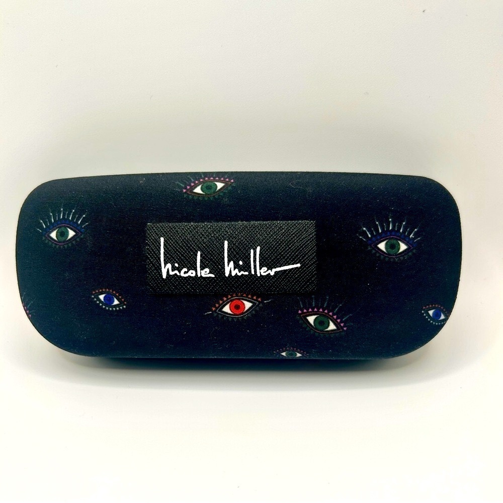 Nicole Miller Black Eye Patterned Sunglasses Case​​​​​​​​